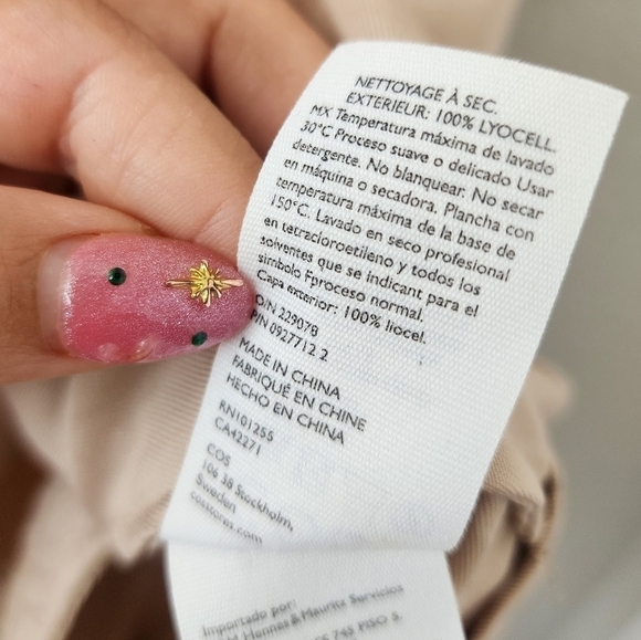 COS Lyocell Aline Zip Half Sleeve Beige Shirtdress Minimalist Boho Neutral 6 - Picture 11 of 11